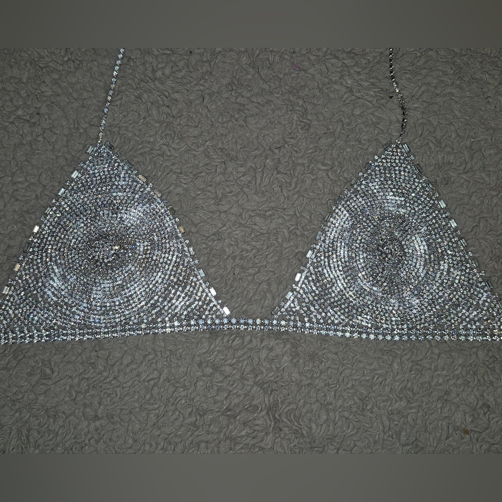Express Vintage Silver Diamante Bra Like New - Picture 10 of 15